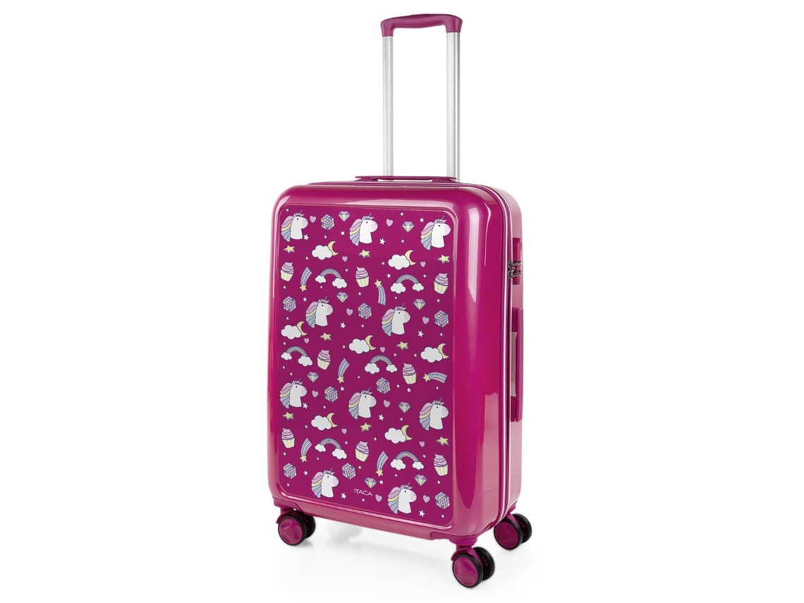 Maleta Pc Mediana ITACA Personalizado Base Fucsia fucsia-unicornios (44X65x25 Cm - 63L)