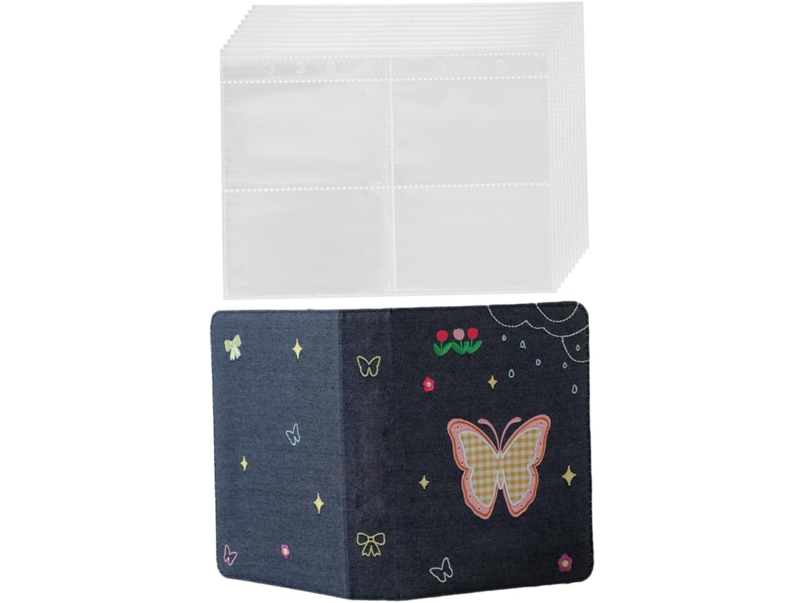 Álbum Fotos Portátil Tamaño A5 4 Compartimentos Cantidad Páginas Interiores Pvc Ligero Organizar Tarjetas