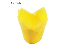 2026-farfi 50 Copos De Papel Anti-aceite Forma Tulipán Para Magdalenas Muffins Cupcakes Utensilio De Repostería