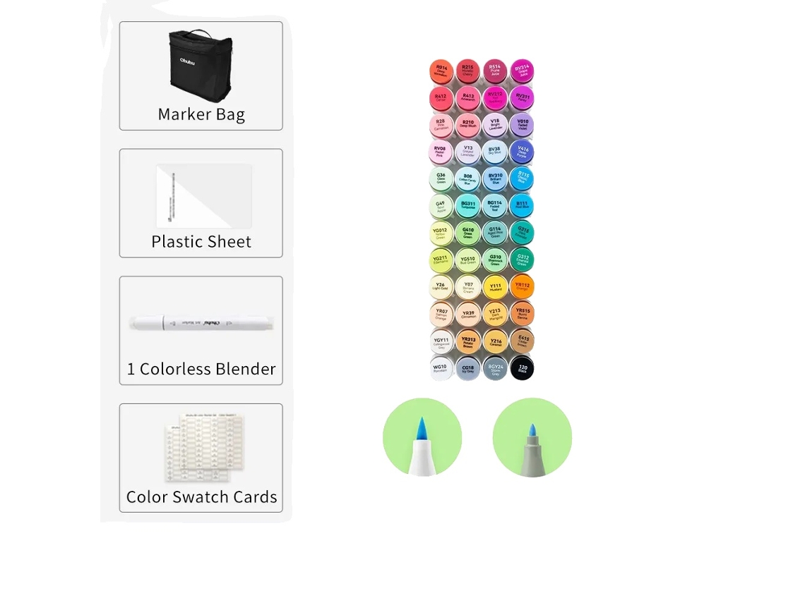 Juego de marcadores artísticos, doble punta, 48 colores vibrantes, pincel fino, 48 colores