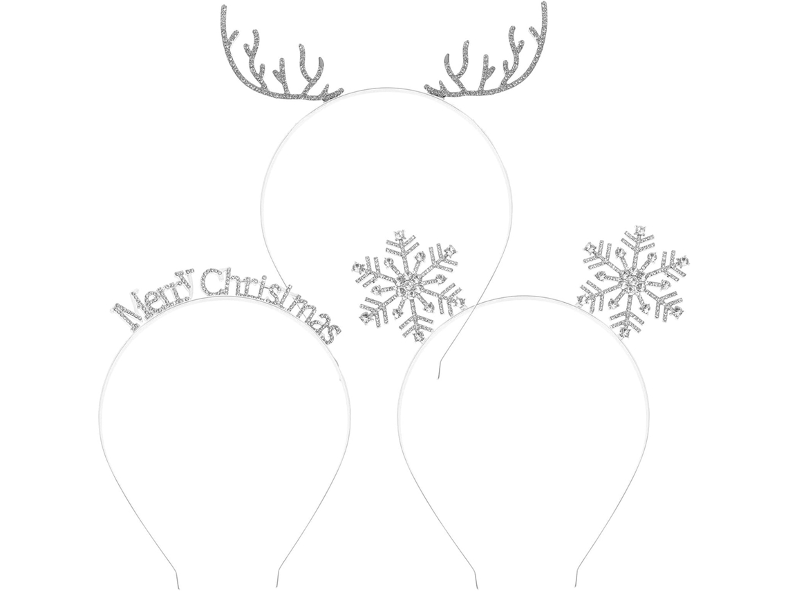 3pièces Bandeau Brillant Navidad De Cerf Fantaisie Para Femmes Accesorios De Fête Coiffe De Déguise...