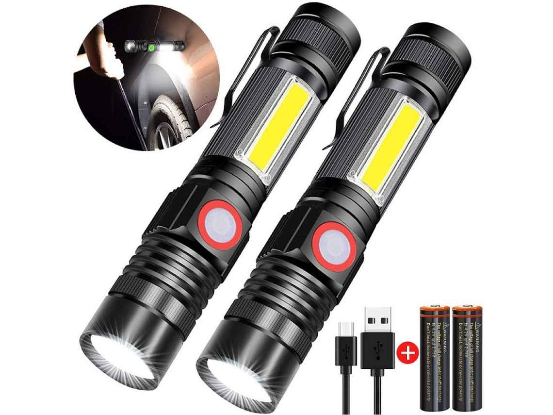 Linterna COB Portátil KOFIHETY (USB Zoom para Rescate/Camping) KOFIHETY