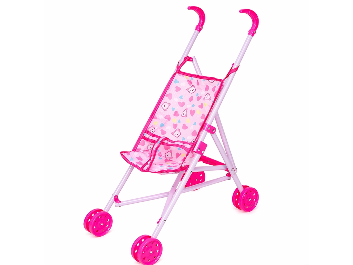 Carrinho De Bebé Para Bonecos Mingxiang 239b Rosa-choque