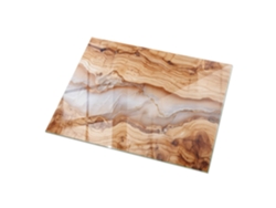 Espejo de sobremesa rectangular de cristal (120 x 80 cm - Madera natural con resina - Beige)