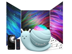 Proyector de estrellas, luz nocturna, aurora, galaxia, 4 en 1, caracol, luces nocturnas para niños, para dormitorio, con control remoto y altavoz de música, Vledary