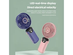 Mini ventilador portátil con pantalla LED, 5 velocidades, silencioso