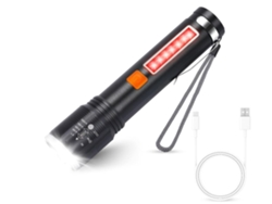Linterna LED recargable Yunzii de 3000 lúmenes, resistente al agua, de bolsillo, con pilas, enfoque ajustable, ultrabrillante, color negro