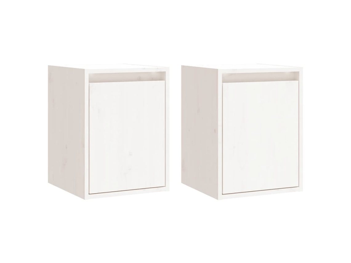 Conjunto de 2 armarios de pared MAISON EXCLUSIVE en pino macizo blanco (30x30x40 cm)