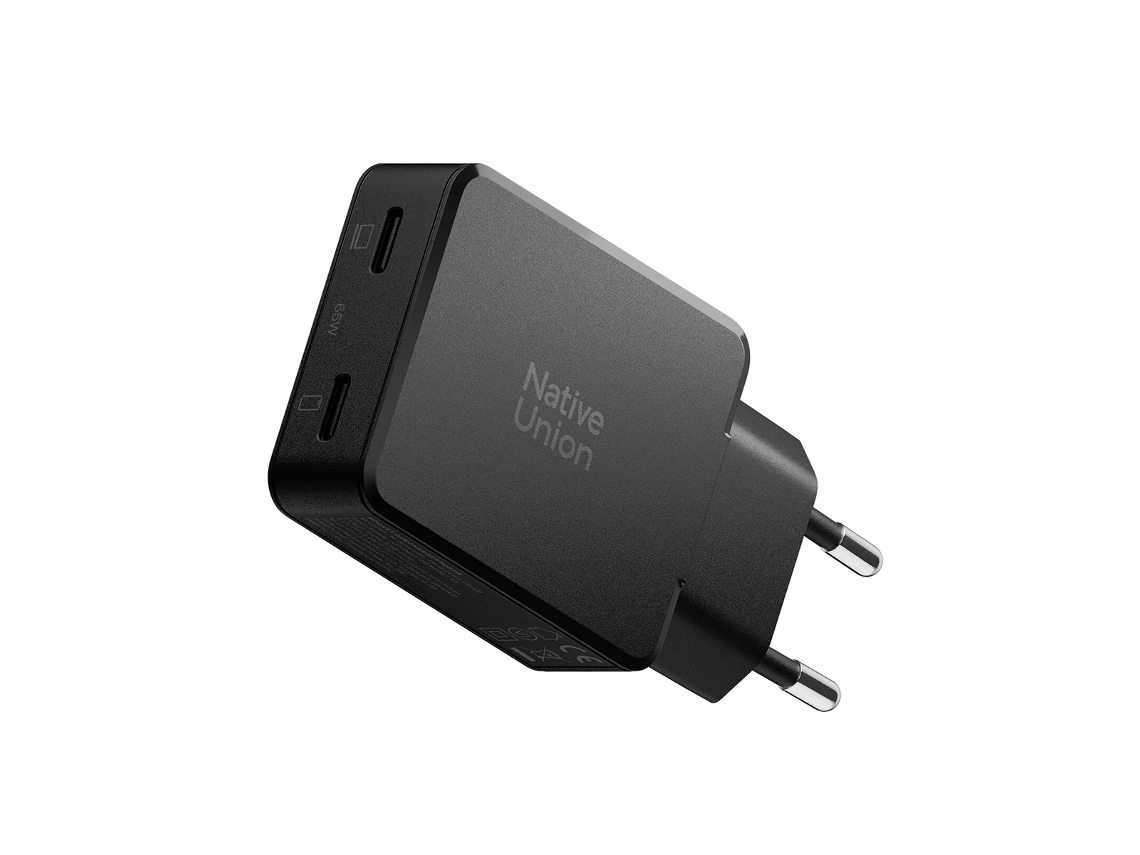 Cargador Doble Puerto Usb-c 65w Power Delivery Gan Carga Rápida