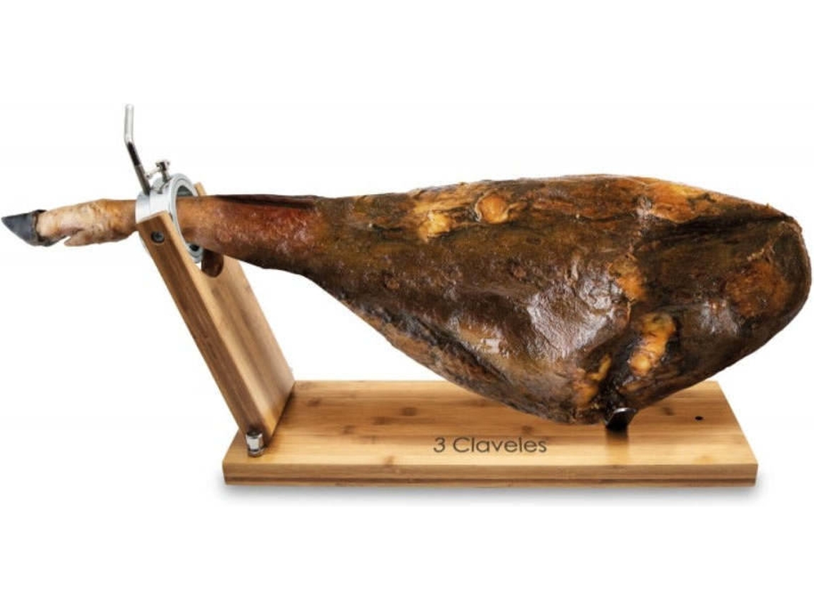 Soporte Jamonero 3 CLAVELES (Bambú - 56x20 cm)