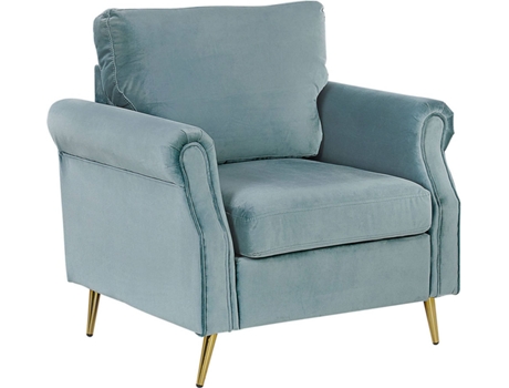 Sillón de terciopelo verde menta/dorado BELIANI Vietas