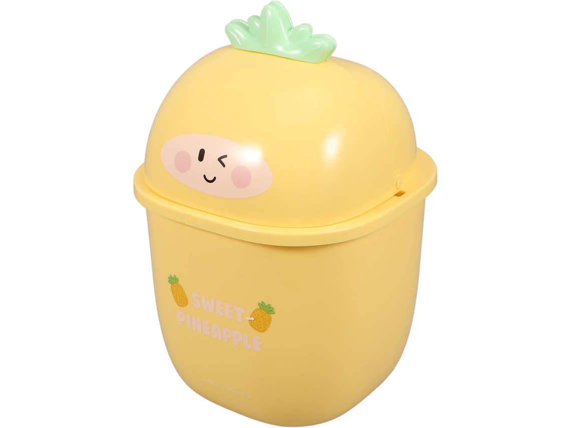Papelera de plástico amarilla para oficina/hogar