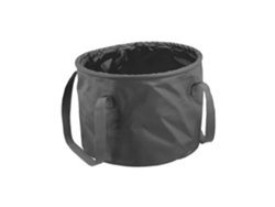 Relaxdays Cubo Plegable Camping, 15 L, Replegable, Cubeta De Viaje Con Asas, 23x31x31 Cm, Exterior, Pvc, Gris