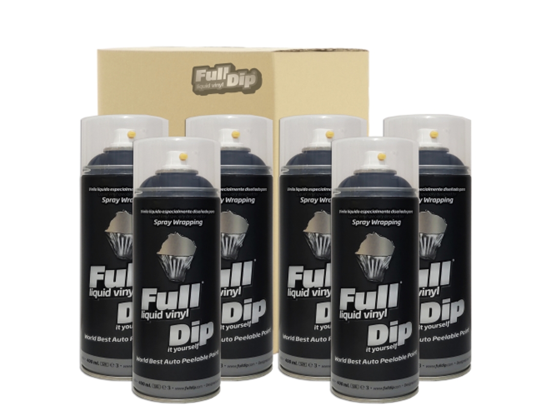 6 X Spray Vinilo Liquido Full Dip Negro 400 Ml