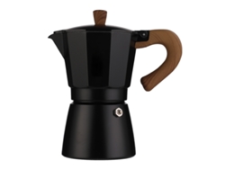 Cafetera italiana moka de 300 ml para estufa, ideal para capuchino o café con leche Eifson (negra)