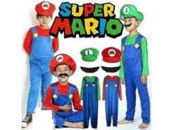 Disfraz De Cosplay De Super Mario Luigi De Alta Calidad Para Adultos Y Niños.