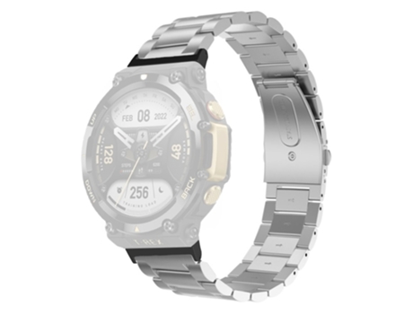 Correa de acero inoxidable hebilla tres cuentas para Huami Amazfit T-Rex 2 - plata