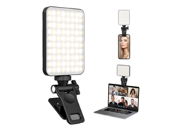 Luz de relleno recargable con Clip para selfies para teléfonos móviles, portátiles, tabletas, adecuada para videoconferencia, luz BISBISOUS
