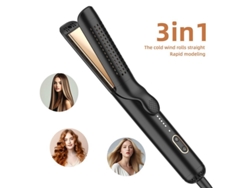Plancha de pelo multifuncional 3 en 1 con placas MDUG (negra, estándar europeo)