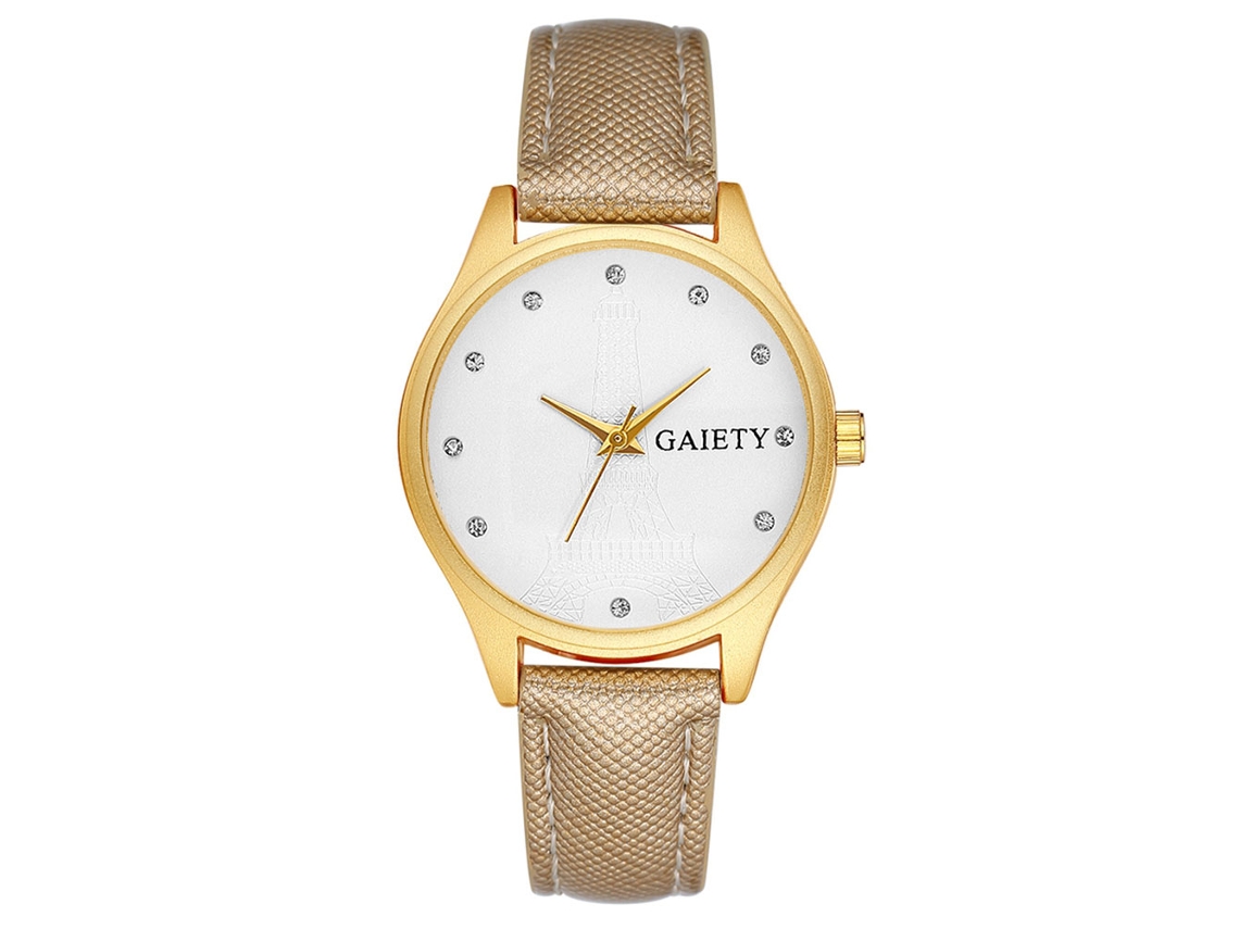 Reloj De Pulsera Analógico De Cuarzo Para Mujer Con Correa De Tela Y Esfera Redonda (blanco Y Negro)