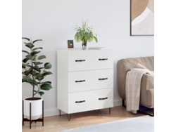 Aparador De Madera Contrachapada Blanco Brillante 69,5x34x90 Cm