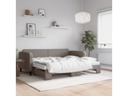 Sofá Cama Nido Con Colchón Tela Gris Taupe 90x200 Cm