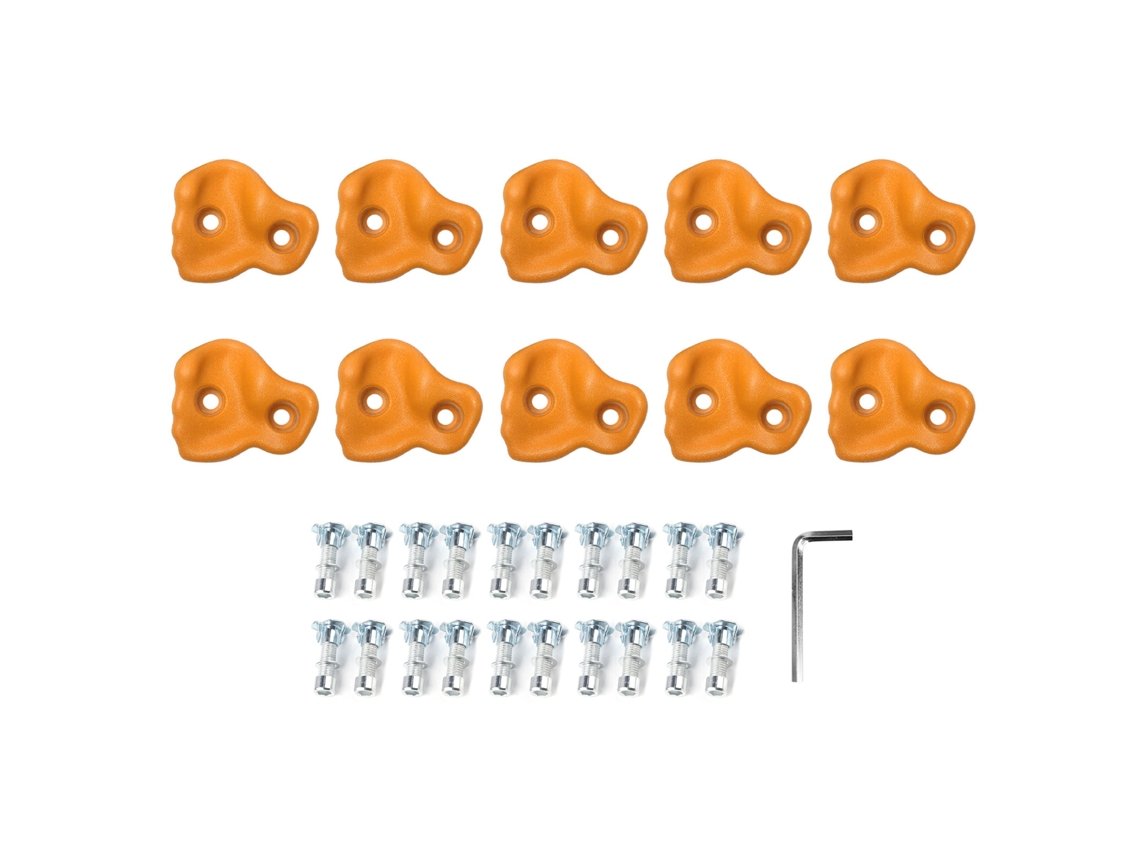 Bj-10 Unidades De Agarres De Escalada Em Pe Para Parede De Rochas, Confortáveis E Ergonômicos, Interior/exterior, Laranja
