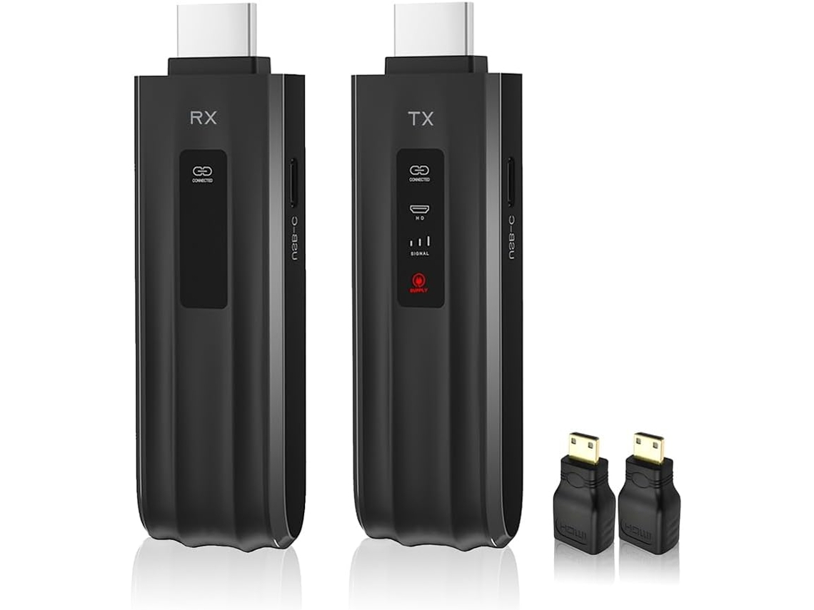 Kit Adaptador Extensor De Transmisor Y Receptor De Video Con Cable 1080p 50m 5.8g Para Conectar Computadora A Tv