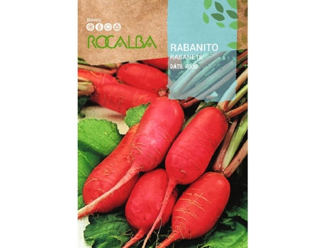 ROCALBA Sementes de Rabanete Tâmara Vermelha 25 Gr Pacote 5 Envelopes