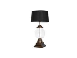 Lampara Sobremesa Acero Patinado Cristal 60x60x106cm