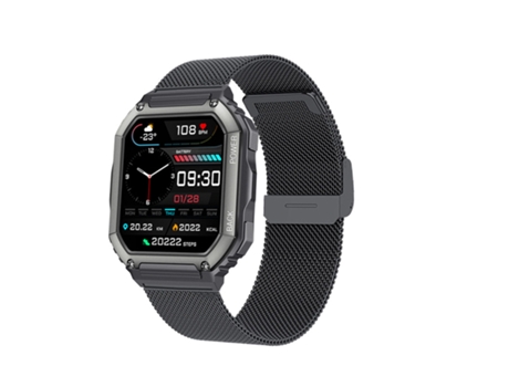 Reloj Inteligente Militar para Hombres, Reloj Deportivo Impermeable para Exteriores hasta 5 ATM, para Android y iPhone,Black VEANXIN