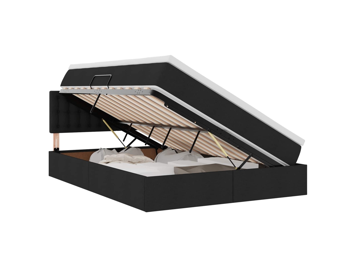 Syfax™ Cama Con Almacenamiento Y Colchón Negro 140 X 190 Cm
