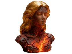 Estatua de niña de resina, estatua de niña de fuego, estatua de arte