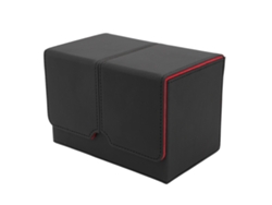 2026-caja Para Baraja De Cartas De Cuero Pu Con Imán Organizador De Tarjetas Almacenamiento Para 160 Cartas Trading Tarot Negro Rojo