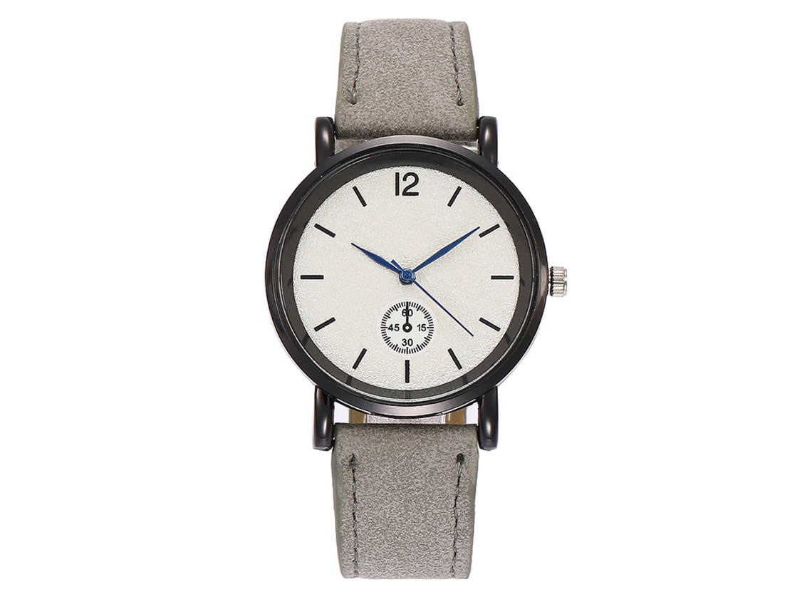 Reloj De Pulsera De Cuarzo Para Mujer Vansvar Con Correa De Piel Sintética Gris.