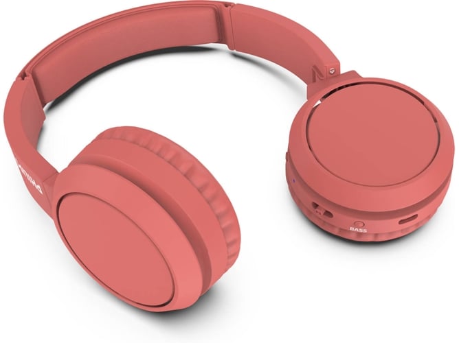 Auriculares Bluetooth PHILIPS Tah4205Rd (On Ear - Micrófono - Rojo)