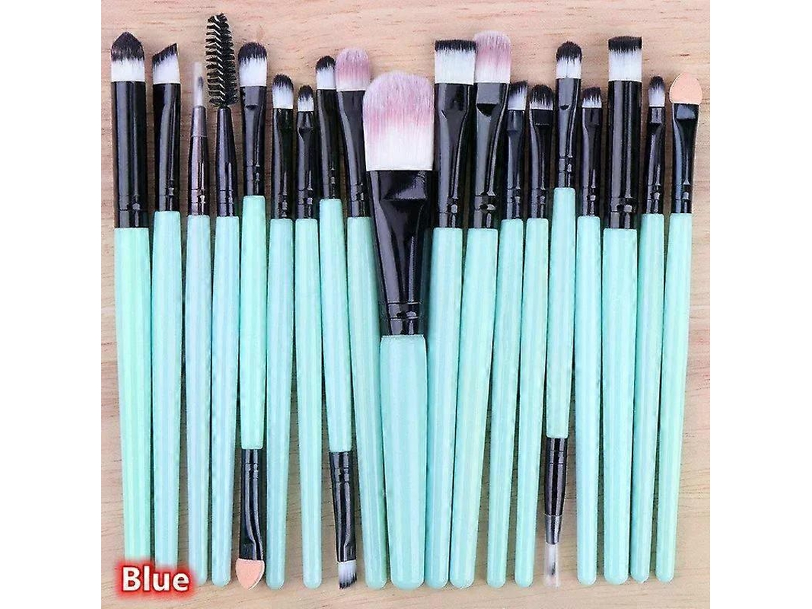Juego de 20 brochas de maquillaje profesionales con mango de plástico para base, sombras de ojos y maquillaje. Rosewell