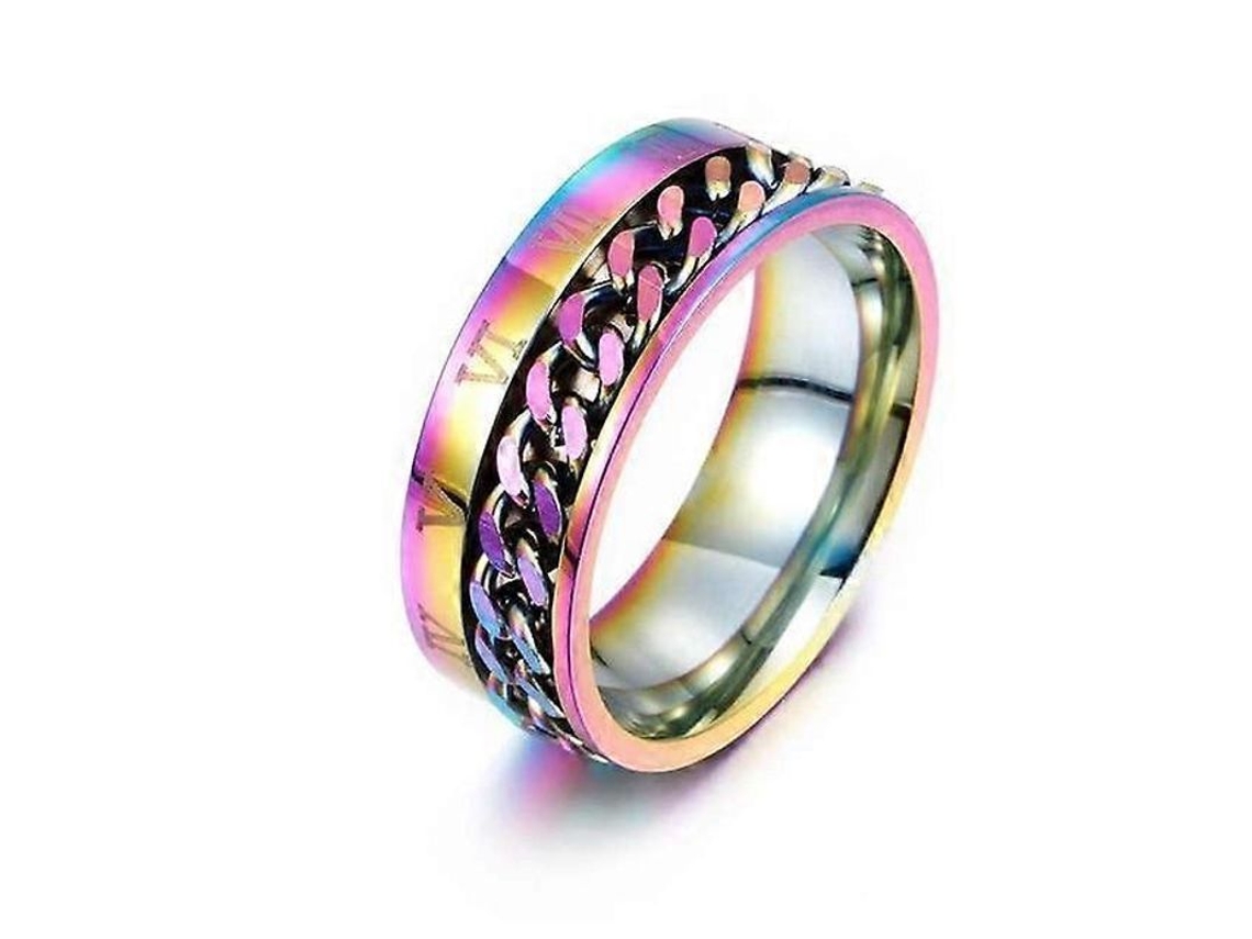 Anillo Giratorio De Acero Inoxidable Con Cadena Para Hombre, Diseño Romano Clásico, Regalo.