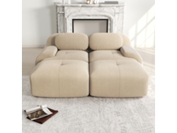 Sofá Modular 2 Plazas - Con Chaiselongue, Rutschfest, Ergonómico, Hochelastische Polsterung - Beige