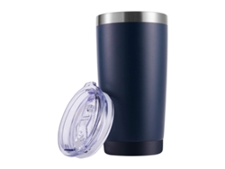 Taza de 590 ml (20 oz), vaso de acero inoxidable con aislamiento al vacío para bebidas frías y calientes con tapa Neveance (paquete de 2, negro)