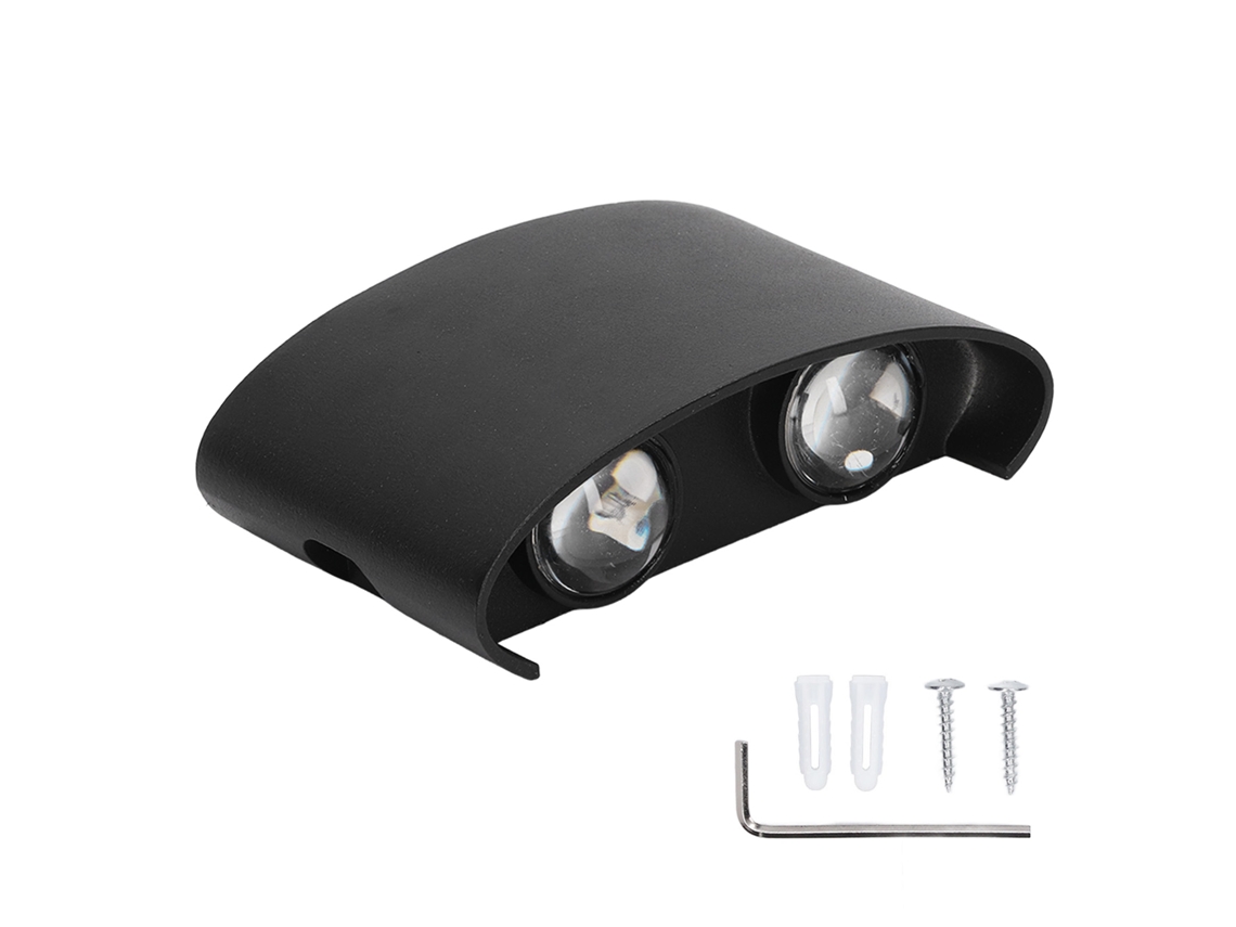 2026-lámpara De Pared Led Impermeable Moderna Aplique Interior Exterior Decoración 90‑265v 4w Negro Luz Blanca