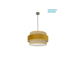 Colgante Reyes 2x27 Cuero/Gema Natural Regx50x50 Cm Fabrilamp