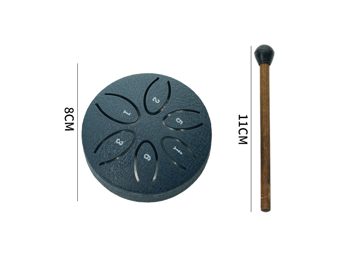 Tambor Handpan Digitallab de 3 pulgadas con 6 notas menores para bebés, incluye baquetas (azul marino).
