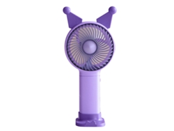 Mini Ventilador Portátil Recargable Por Usb Con Diseño De Dibujos Animados, De Plástico Morado, Para El Hogar, La Escuela Y La Oficina.