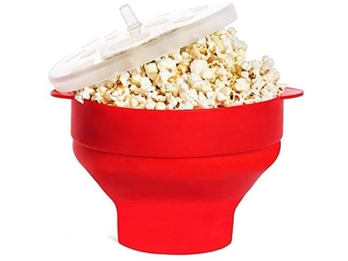 Pipoca popper tigela de pipoca de ar quente para microondas silicone dobrável pipoca fabricante com tampa durável e alças 