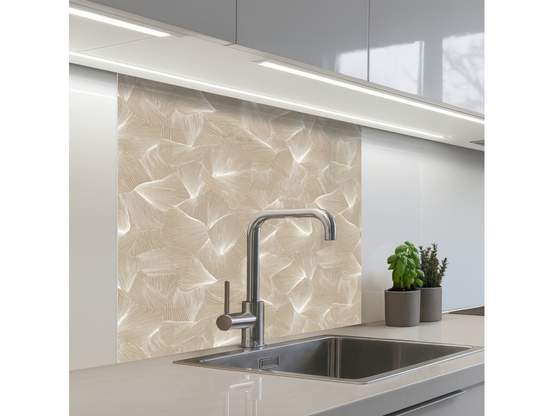 Salpicaderos De Cocina Orgánico - Textura - Beige 80x80 Cm