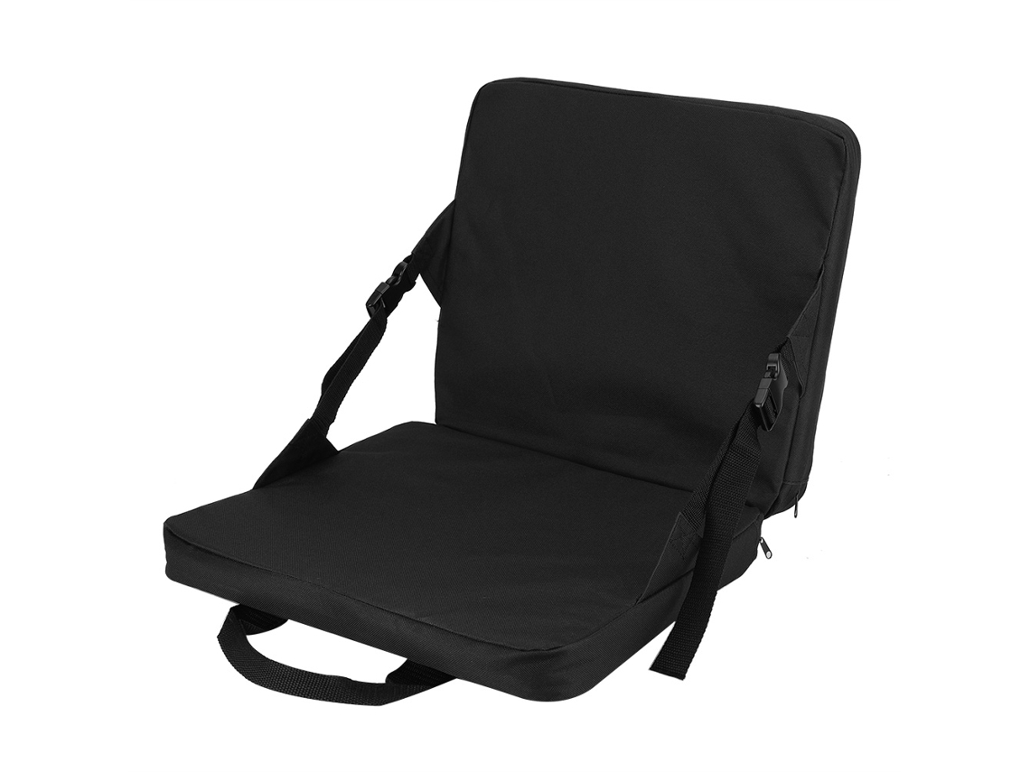 JILLIOPER Asiento de estadio portátil, asiento plegable del estadio con soporte trasero, cojín de asiento del estadio al aire libre con bolsillo de almacenamien