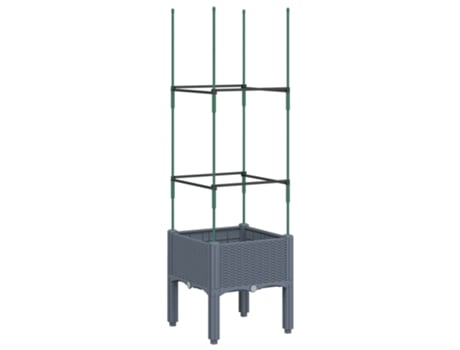 Jardinera con enrejado PP gris VIDAXL (40 x 40 x 142.5 cm)