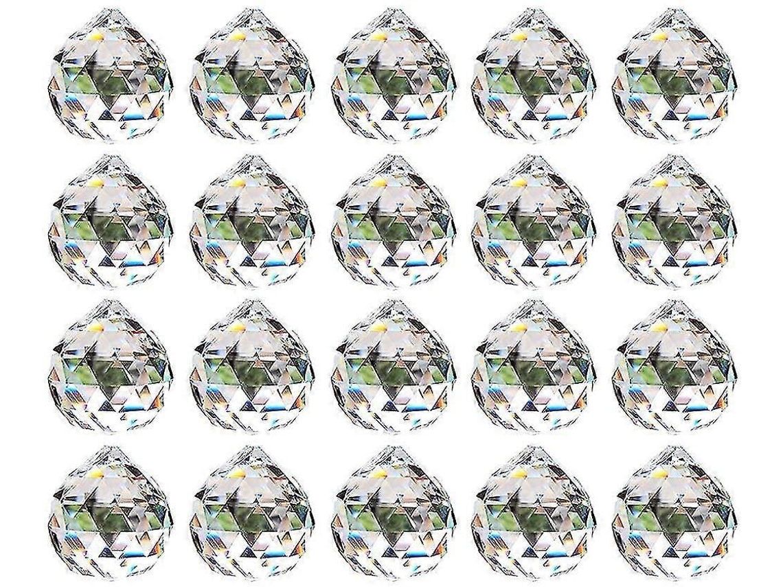 Prisma de bola de cristal transparente de 20 mm - 20 piezas para lámparas colgantes de techo