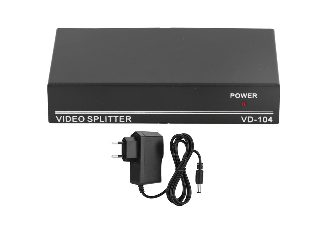 Divisor De Vídeo Con 1 Entrada Y 4 Salidas Bnc Full Hd 1080p, Plug And Play Para Cine En Casa, Aulas, Salas De Reuniones Y Monitorización.